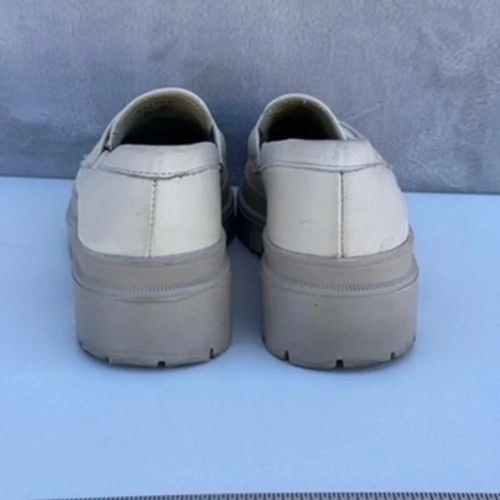 PATINA Zoe Chunky Loafer Cream White Leather Shoes Women US 6.5